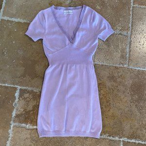 UO Alexis Short Sleeve Bodycon Sweater Dress - Size Small - Lavendar/Purple